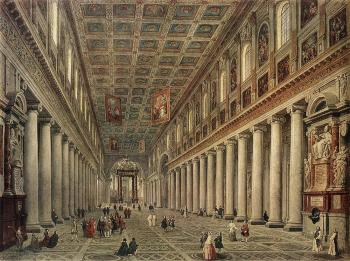 喬萬尼 保羅 帕尼尼 Interior Of The Santa Maria Maggiore In Rome